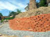 Little brick retaining wall, completed and backfilled