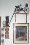 Picture showing the ladders Sparky used to get up to his bicycle
